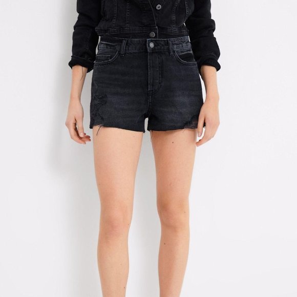 zara women's denim shorts